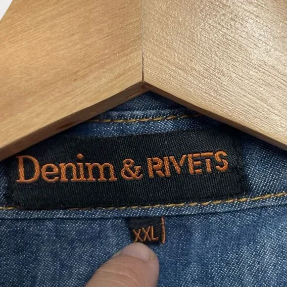 Denim Button Down Shirt - Blue - Picture 3 of 4